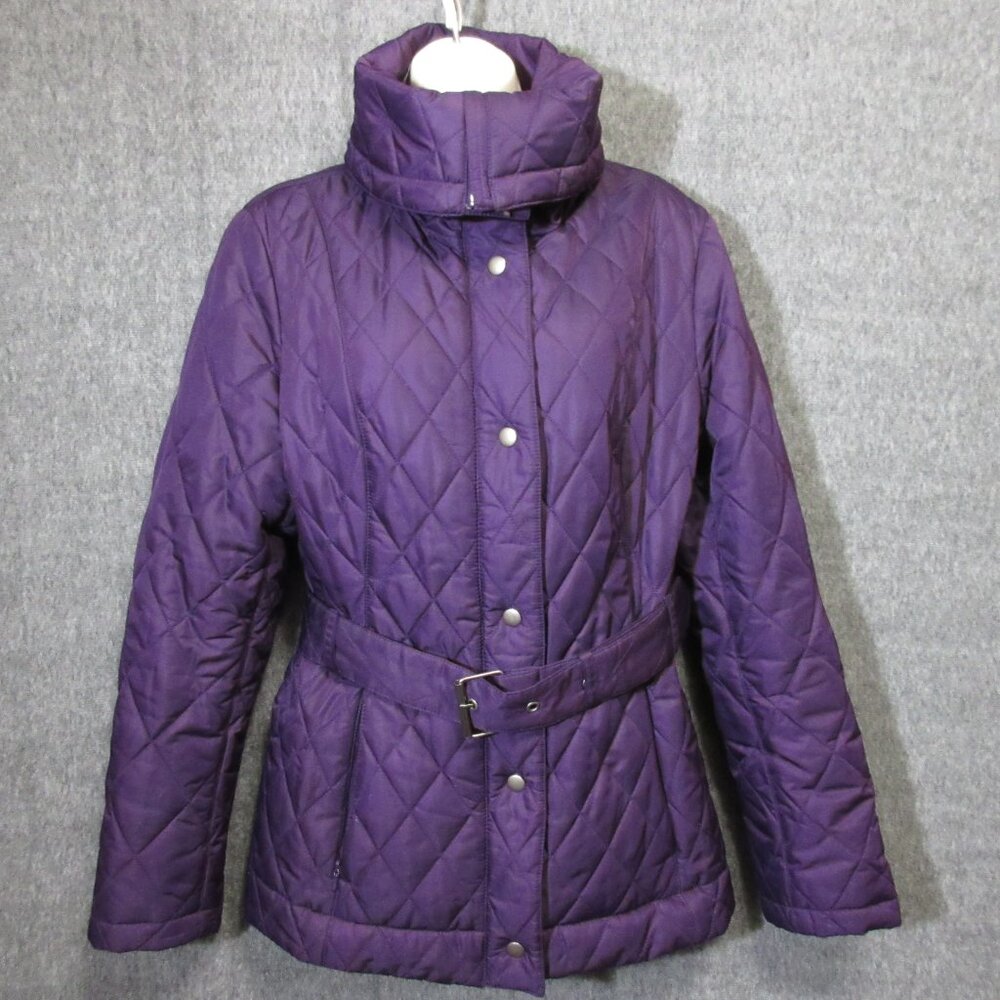 Pendleton Quilted Puffer Jacket Purple Belted Med… - image 4